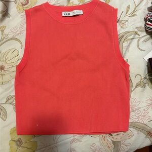 Zara Coral Crop Top